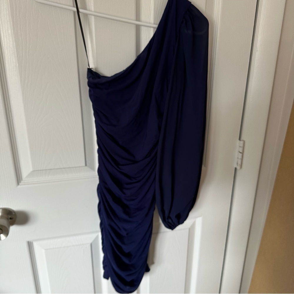 Blue One Sleeve Dress